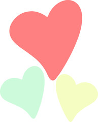 Three delicately sketched hearts bring a touch of warmth and personality to any project, making them perfect for romantic themes, invitations, greeting cards, and more.