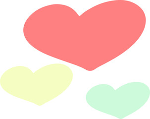 Three delicately sketched hearts bring a touch of warmth and personality to any project, making them perfect for romantic themes, invitations, greeting cards, and more.