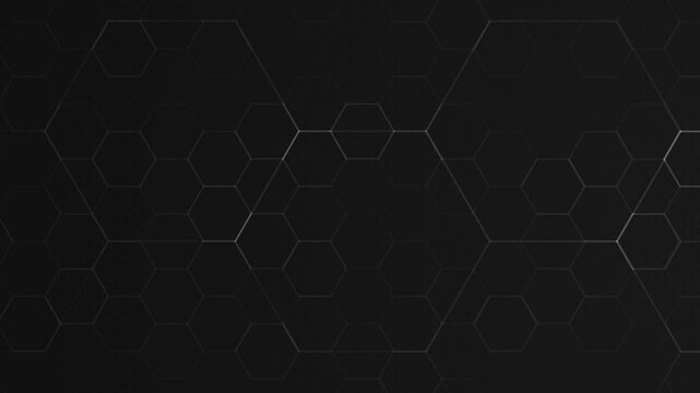 Abstract geometrical cyber tech metaverse animation render digital web 3 horizontal dark design template blank with place for text. Geometrical dark black sci fi cyberpunk shapes interface hud hui