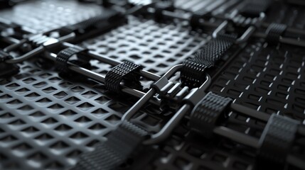 3D render of industrial straps and ties, detailed