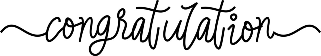 Hand Drawn Congratulations Text Lettering Typography Vector