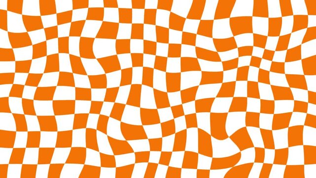 Orange and White Checkered Pattern Background
