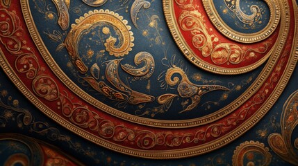 24. Paisley patterns, intricate details, vintage luxury fashion, 3D illustration