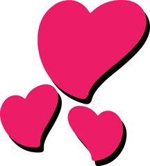 Three delicately sketched hearts bring a touch of warmth and personality to any project, making them perfect for romantic themes, invitations, greeting cards, and more.