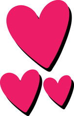 Three delicately sketched hearts bring a touch of warmth and personality to any project, making them perfect for romantic themes, invitations, greeting cards, and more.