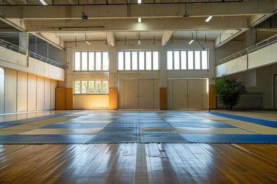 Training Judo in the gymnasium