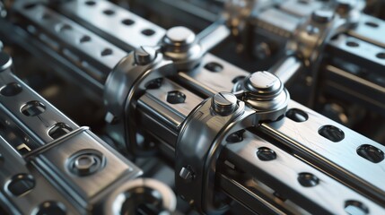 Detailed 3D render of industrial clamps and locks