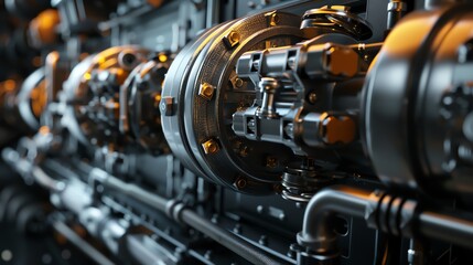 Detailed 3D render of industrial cable organizers and locks