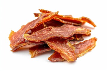 Turkey jerky on white background
