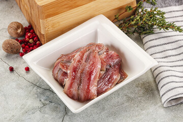 Anchvy canned fish fillet preserve