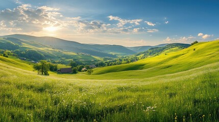 Serene Mountain Valley Landscape