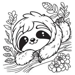 Sloth Coloring Page