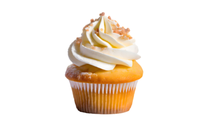 cupcake Splashes on a white isolated background. Generative AI.