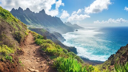Mountain Path overlooking the Ocean