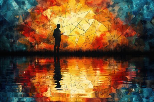 abstract background in colors and patterns for National Hunting and Fishing Day