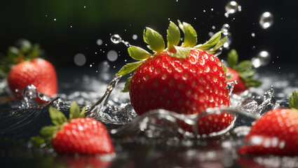 strawberry in water