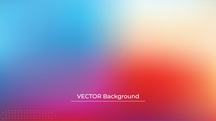 Smooth and blurry colorful gradient mesh background. Modern bright rainbow colors. Easy editable soft colored vector banner template. Premium quality