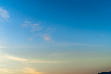 Colorful cloudy sky at sunset. Gradient color. Sky texture, abstract nature background Phuket Thailand.