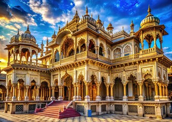 Obraz premium Sophisticated buildings adorned with intricate details, grand structures that exude opulence and majesty, boasting luxurious beauty and grandeur.