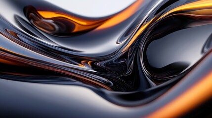 Obraz premium Stunning 3D rendering of a wavy abstract liquid background.