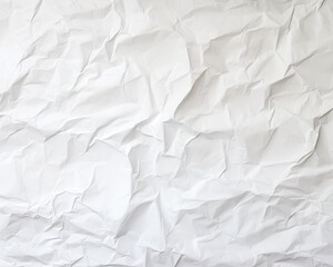 Fototapeta premium Crumpled white paper texture abstract background with copy space for text