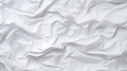 Fototapeta premium Crumpled white paper texture abstract background with copy space for text