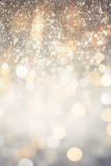 Fototapeta premium Glitter vintage lights silver and white de-focused abstract banner background