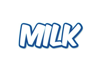 Milk word on white PNG