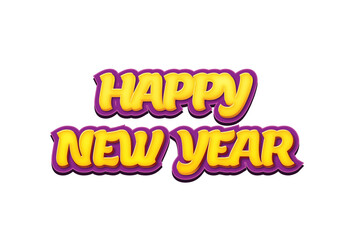 Happy New Year 3D PNG 