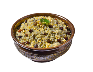 delicious bajra khichdi on a isolated on white backgroun. Generative AI.
