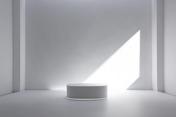 Fototapeta premium A white room with a white table in the middle