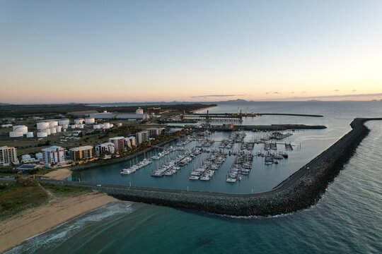 Aerial Sunrise of Mackay Harbour Queensland Australia
