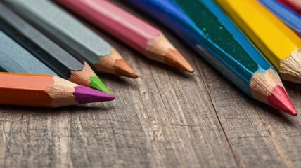 Fototapeta premium Color pencils set with sharpener online 