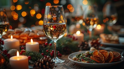 Depict a family enjoying a zero-waste holiday celebration, with homemade