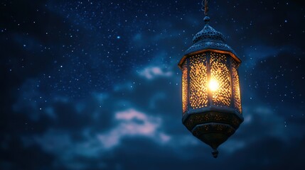 Obraz premium Ornate Lantern Under a Starry Sky