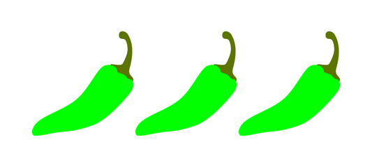 Green chili pepper realistic 3d set. Hot cayenne isolated on transparent background. Organic vegetable harvest vector illustration.