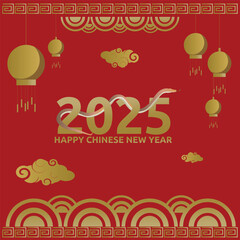 Chinese new year background with 2025 year and snake.