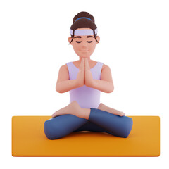 Fototapeta premium purple yoga international day 3d illustration