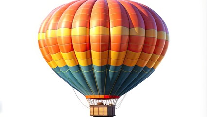 Fototapeta premium Colorful hot air balloon soaring in bright blue sky