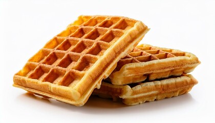 stack of waffles isolated on white background