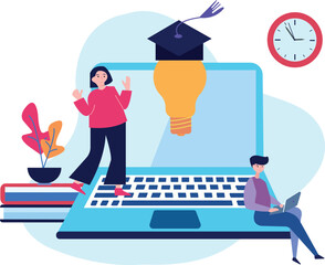 Boy and girl have educational ideas.