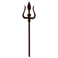 Trident vector black silhouette isolated illustration