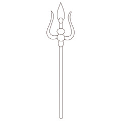 Trident vector black line isolated illustration