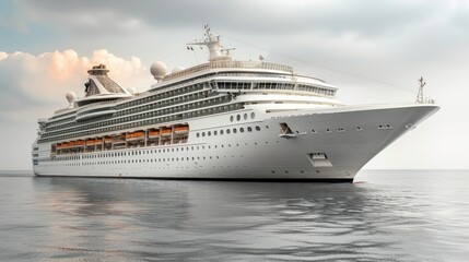 Majestic Cruise Ship Sailing on a Cloudy Day