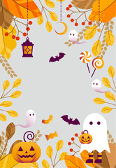 ハロウィンの背景イラスト素材 ベクター 秋 10月