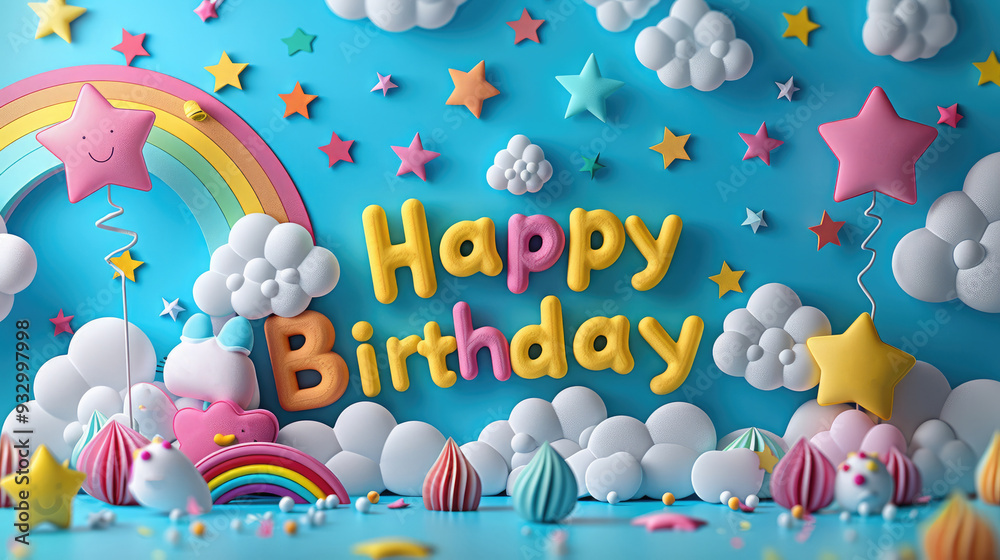 Poster A vibrant paper art banner with 