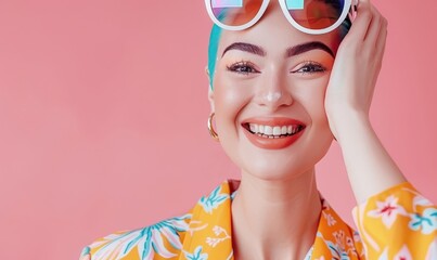 An influencer with pixie-style hair smiling look at the camera 