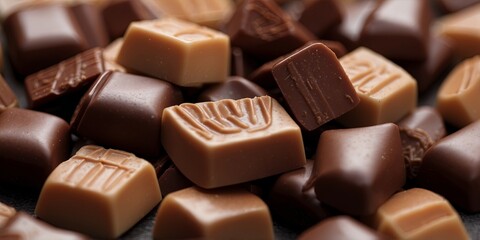 chocolates background with praline chocolate sweets.