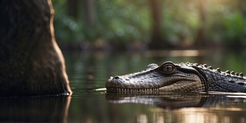 Close Encounter with Alligator During Jungle Camping.
