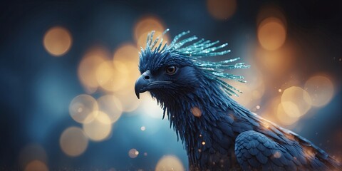 digital blue phoenix bird , into cybersecurity solutions, the ability to rise from challenges and safeguard digital infrastructures with proactive threat detection and response.